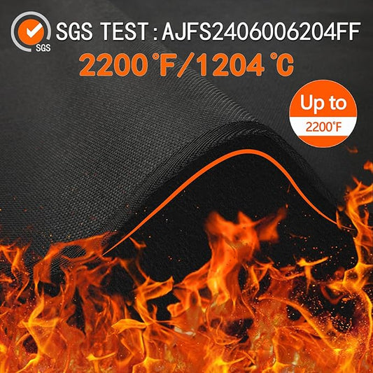 Thicking 24x31in Heat Resistant Grill Mats for Outdoor Grill 17in & 22in Blackstone Griddle to Protect Your Prep Table Grill Mat - Fire Proof & Water Proof & Oil Proof BBQ Mat Air Fryer Mat