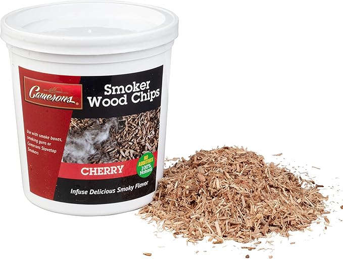 Camerons All Natural Extra Fine Cherry BBQ Wood Chips (3 Pints, 0.473L ea)- Kiln Dried Wood Sawdust Shavings for Cocktail Smoking Guns, Stovetop Smokers, Smoke Boxes- Value Pack Barbecue Grilling Gift
