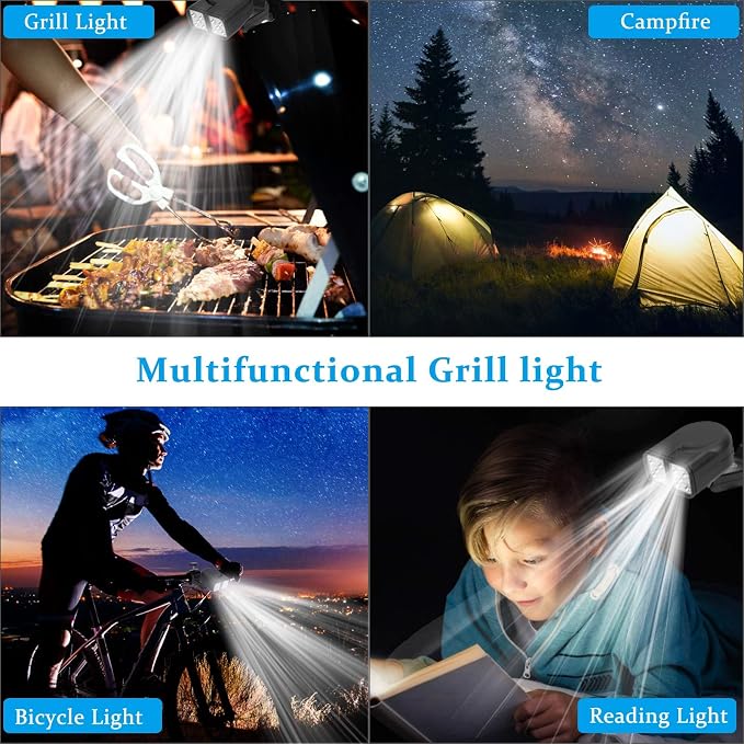 Barbecue Grill Light-Touch Switch 10 High-density LEDs BBQ Light-Heat Resistant Grilling Accessories Handle Mount Fits Round & Square Barbecue Grill-BBQ Light for Grilling Outdoor Cooking