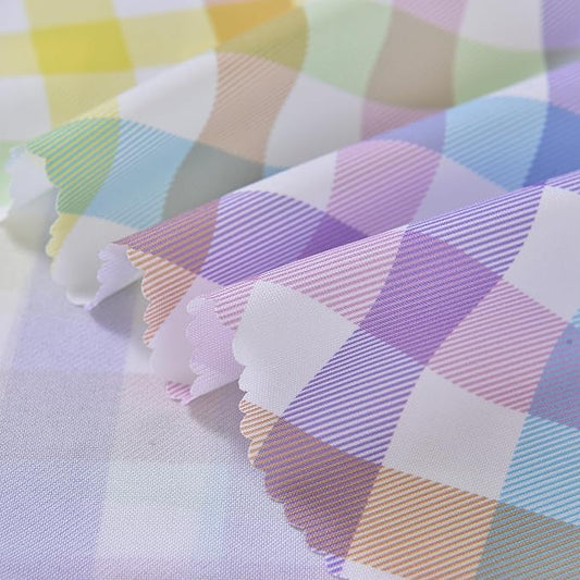 Waterproof Plaid Tablecloth Fabric - Round 58 Inch Classic Gingham Checker Table Cloth for Indoor/Outdoor Use - Buffalo Table Cover for Picnics, BBQs, and Parties