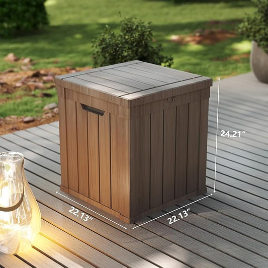 Outdoor Storage Box 50GAL Waterproof Resin Deck Box,Pool Accessories Supplies๏ผUV-Resistant Lockable Package Delivery Bin for Garden Tools,Large Patio Outside Cushions,Chest,Furniture,Grey