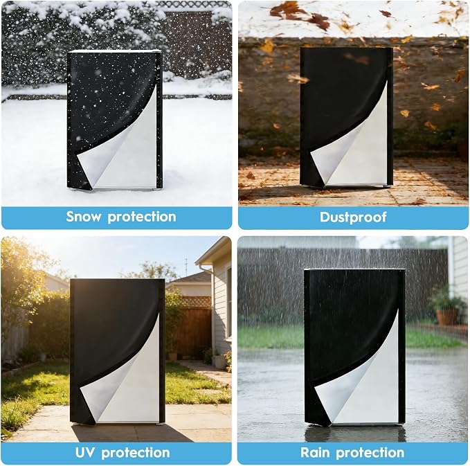 Mini Fridge Cover, Waterproof Upright Outdoor Refrigerator Covers 22" W X 23" D X 34" H Heavy Duty Beverage Beer Refrigerators Cover for Most 3.0 Cubic Compact Mini Freezer, Black
