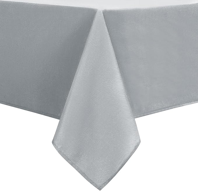 DWCN Square Tablecloth - 54 x 54 Inch - Waterproof Stain and Wrinkle Resistant Washable Table Cloth, Decorative Fabric Table Cover for Kitchen Dining Room Party and Outdoor Use, Silver Grey
