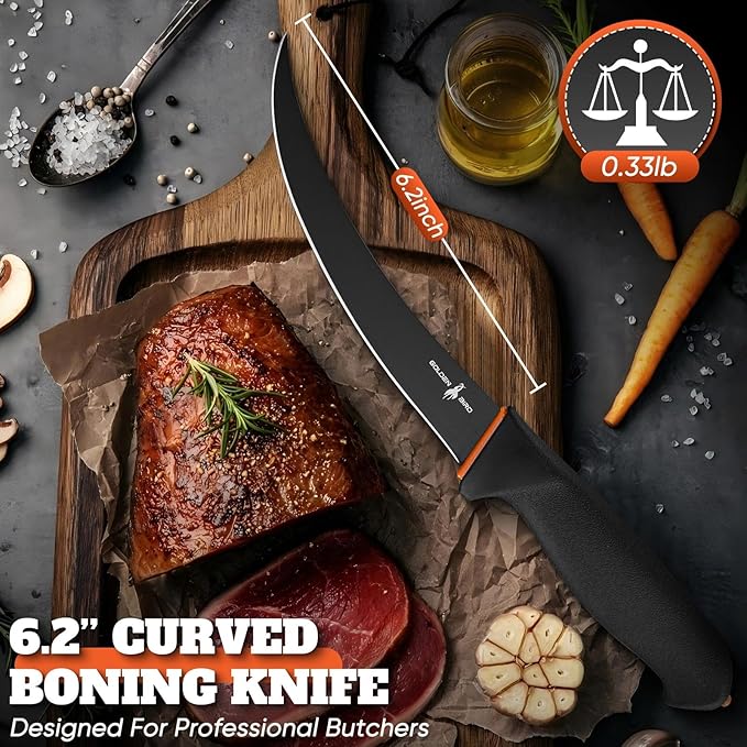 Golden Bird Boning Knife 6 Inch, Meat Trimming Knife with Non-Slip Handle, Flexible Butcher Knives with German Stainless Steel, Gift for Men