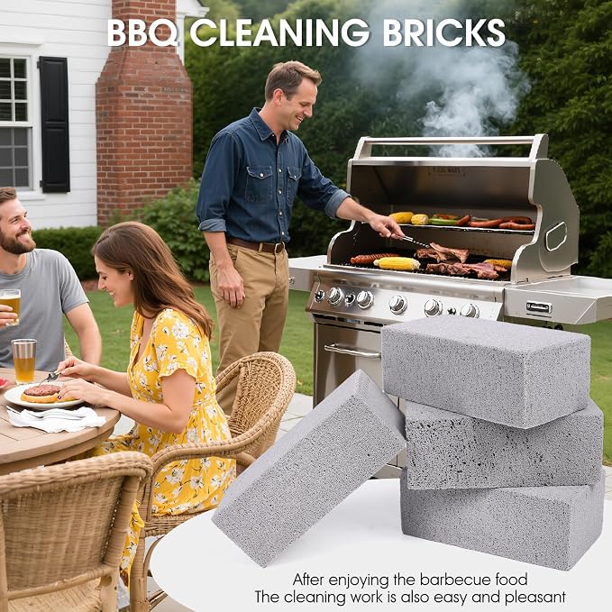 XUDAKAIXIN Grill Cleaning Bricks, Pumice Griddle Cleaning Stone Removing Stains for Grill,Plattop Griddle,Sink,Cookwares,Floor,Countertop(4-Pack Pumice Stones)