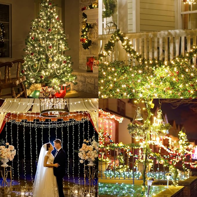 Clear Christmas Lights 25FT 100 Incandescent Bulbs Warm White Mini Lights with Green Wire for Christmas Tree, Garland, Thanksgiving, Wedding, Party, Home, Indoor & Outdoor Festival Decoration