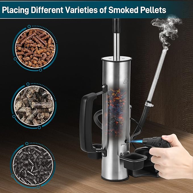 EUTRKei Cold Smoke Generator for Traeger Smoker Grill, Cordless Electric Smoke Tube with Air Pump, Cold Smoking for Cheese, Fish, Meat, Men Gifts, for Tailgating, Backyard, Party