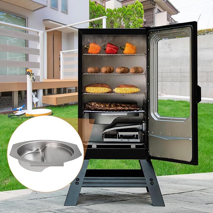 Small Water Bowl for Masterbuilt 30" Electric Smoker, Replace 9007170040 | for 30-inch Digital Electric Vertical Smoker, 14.5"x9.75" Water Bowl Parts, Regulates Temp & Retains Moisture