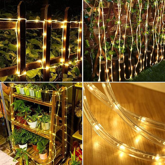 LairtPOW Solar Rope Light 3 Pack 39 FT 100 LEDs IP65 Waterproof Outdoor LED Solar Outdoor Lights for Party Garden Yard Home Wedding Christmas Halloween Holiday Tree Decoration Lighting(3 Pack)