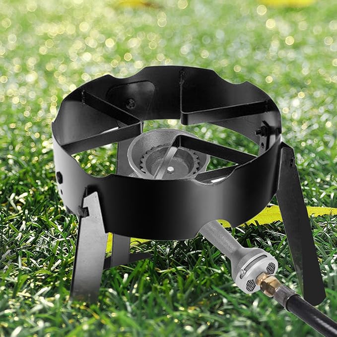 WADEO High Pressure Cast-Iron Propane Burner Head with Brass Fitting for Turkey Fryer Burners