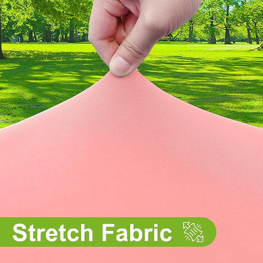 Smiry Round Spandex Tablecloth, Waterpoof Stretch Picnic Table Cover for 36"-44" Tables, Elastic Fitted Washable Tablecloths Dining, Indoor and Outdoor, Coral Red