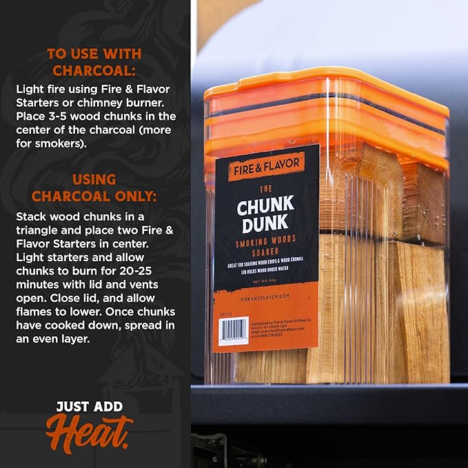 Fire & Flavor 4 Pound Apple and Hickory Wood Chunks for Smoking and Grilling