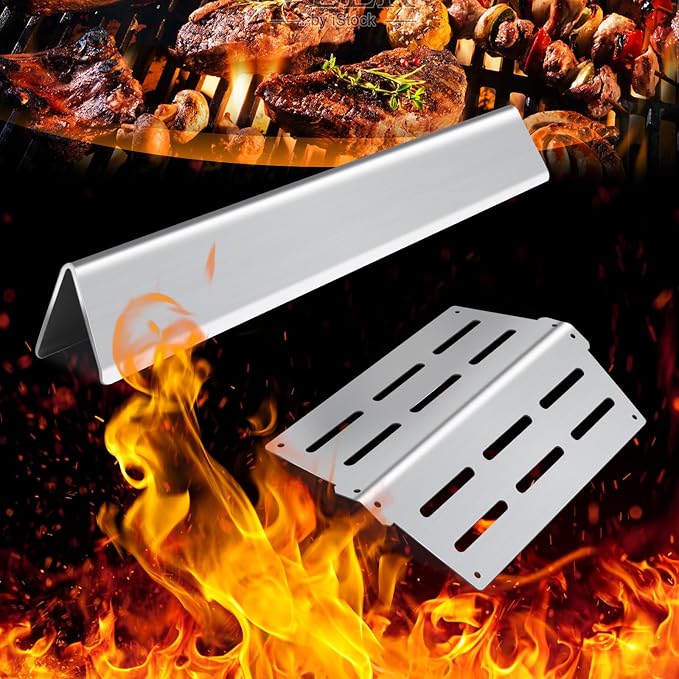 Stainless Steel Flavorizer Bars & Heat Deflector Gas Grill Replacement Parts for Weber Genesis 300 Series E310 E320 E330 S310 S320 S330 E-310 E-320 S-310 S-320 E/S-330 EP/CEP-310 EP/CEP-320 EP/CEP-330