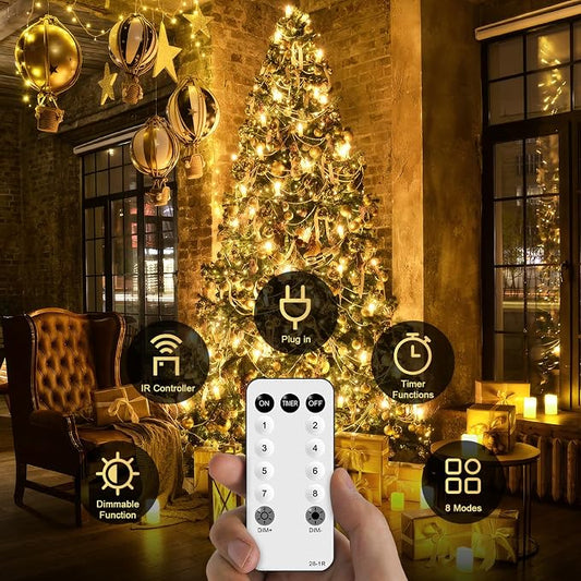 JMEXSUSS Outdoor Christmas Lights, 315ft 1200 LED Christmas Tree Lights | String Lights Plug in with Remote - 8 Modes Warm White Xmas String Light for Wedding Holiday Yard Party Indoor Decoration