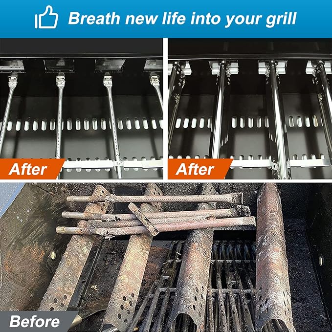 Uniflasy Grill Replacements for Charbroil Performance 6 Burner 463276517 463244819 463274419 463274819 463238218 463276617 Gas Grill,5 Burner 463347519 463347518 Heat Plate Burner Crossover Tube