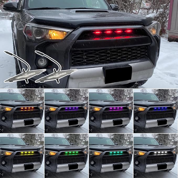 RGB Grill LED Lights for 2014-2019 Toyota 4Runner,2014-2024 TRD Pro ONLY | Front Grille LED light for 4Runner SR5,TRD Off-Road,Limited 2014-2019,4runner TRD Pro 2014-2020 Includes Fuse Instruction