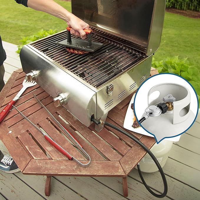 5FT Propane Hose with Regulator for Portable Propane Grill, Blackstone 28''/36'' Griddle, Weber Grill, Fire Pit, Patio Heater and More