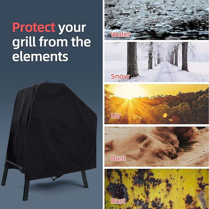 Waterproof Cover for Ninja XSKUNSTAND Outdoor Stand with One Side Table, Grill Accessories for Ninja Woodfire Grill OG300/700/800/900 Series & Oven OO101, for Artisan Pizza Oven MO201 (Cover Only)