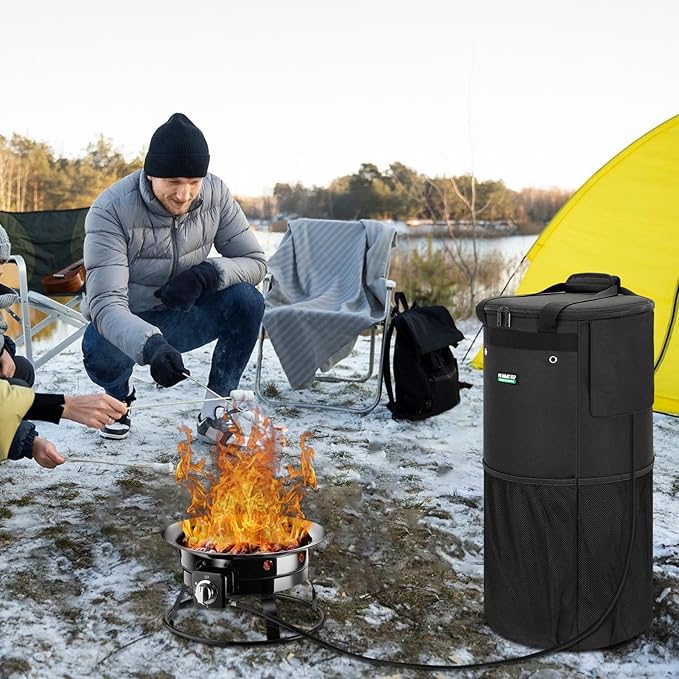 Propane Tank Cover Bag 30lb, WITSTEP Heavy Duty Propane Tank Cover Carrier Bag with Side Flip Flap and 4 Ventilated Holes, Water & Wear Resistant Propane Cylinder Storage Bag for Home & Outdoor Use