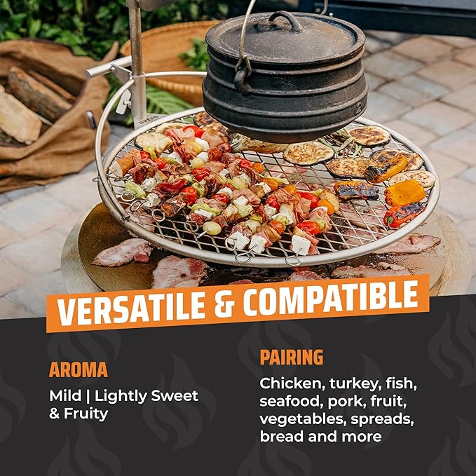 Cherry Cooking Wood Box by Kindled Provisions - 30lbs 12" Kiln Dried Smoking & Grilling - Sweet & Fruity Wood Chunks for Smokers - Premium Southern Appalachian Hardwood - Vegetables Pork Steak Chicken