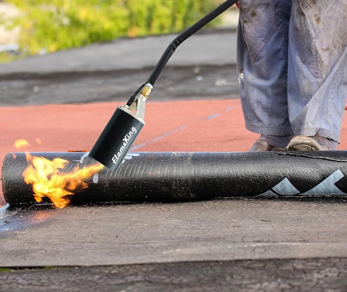Flame King Propane Torch Kit Heavy Duty Weed Burner, 340,000 BTU with Piezo Igniter (Self Igniting), with 10-ft Hose for Weed Burning, Melting Ice and Snow, and Roofing