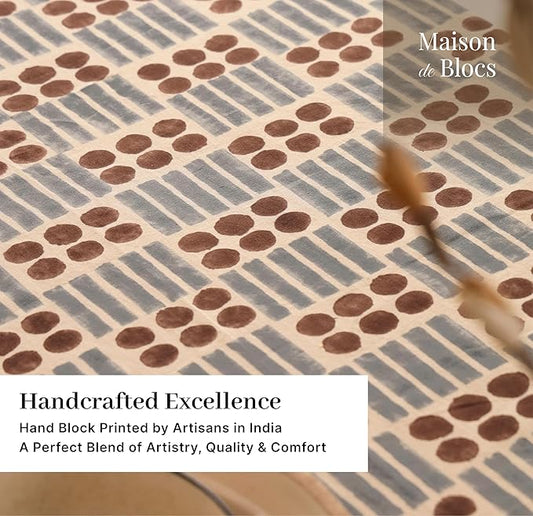 100% Cotton Hand Block Printed, Tablecloth for Kitchen, Dining, Table Cover for Parties, Chritmas, Weddings, Barbecues and Summer picnics Table Cloth
