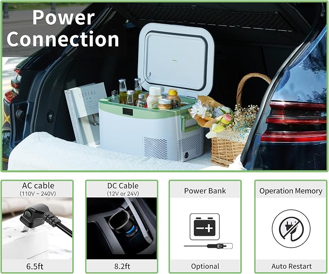 Megiu 12 Volt Refrigerator Portable Car Freezer 13.5 Quart (12.8 Liter) Compressor Cooler 12V/24V DC 110~240 Volt AC for Truck Van RV Camper SUV Boat Travel Camping Road Trips Tailgating -18℃~+15℃