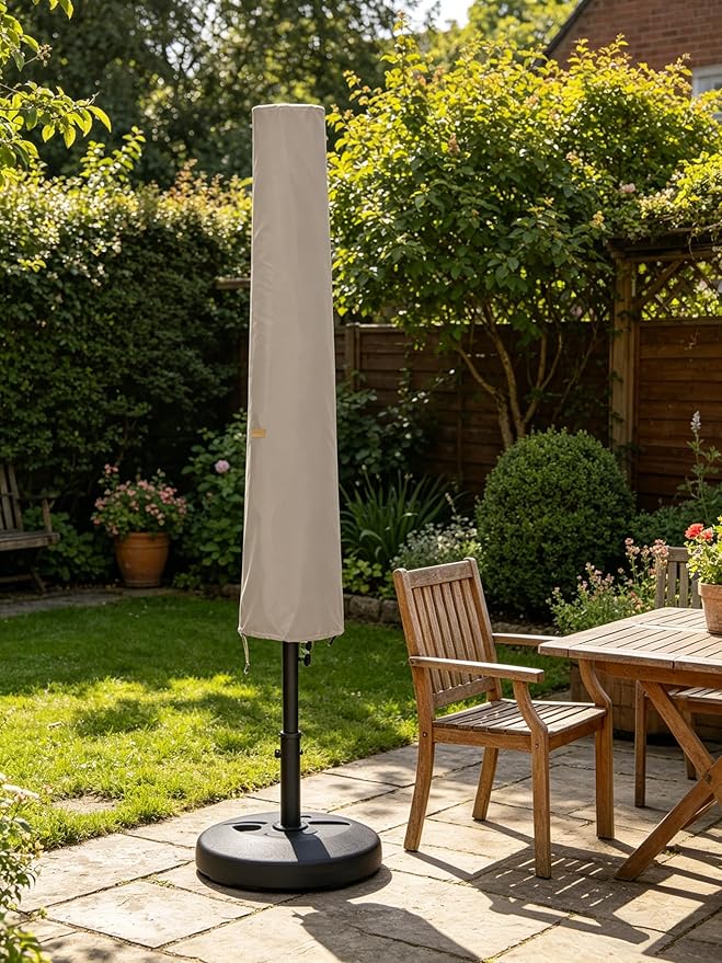 Umbrella Cover for 6ft to 9ft Patio Umbrellas, Waterproof and Durable Market Umbrella Cover with Zipper and Rod