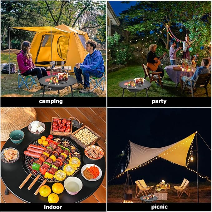 Barbecue Charcoal Grill,Folding Portable Dual use small bbq,Mini Outdoor Garden Barbecue Meat Rack for Backyard,Cooking,Camping and Parties (22IN)
