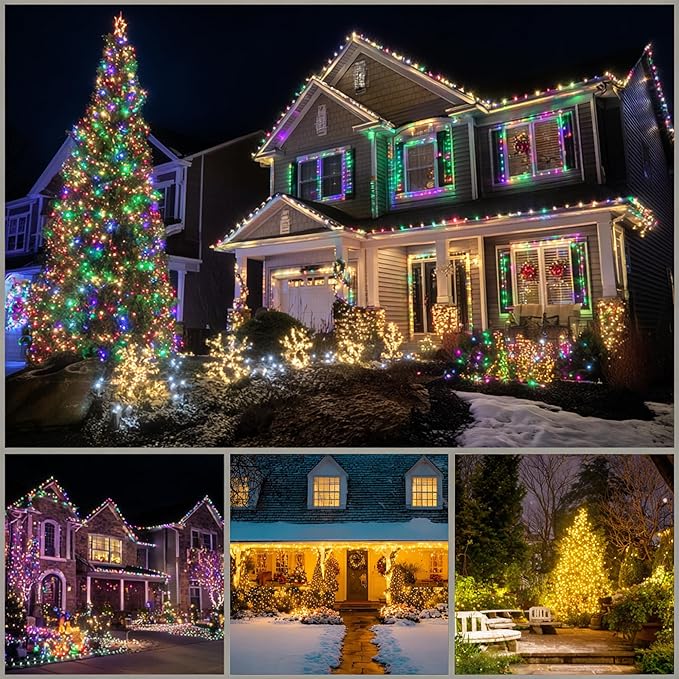 TW SHINE Color Changing Christmas Lights, 328FT 1000LED Warm White & Multi Color Waterproof String Lights with 11 Functions, Remote Christmas Decorations for Indoor Outdoor Party Wedding Garden Decor