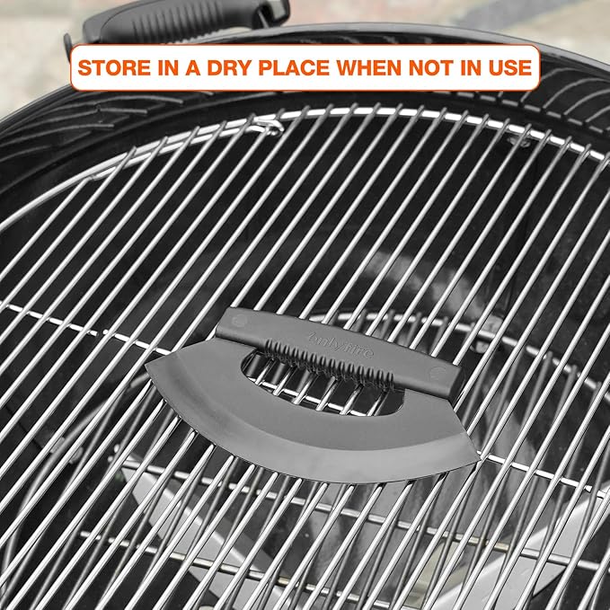 onlyfire Kettle Grill Scraper, BBQ Grill Blade Cleaning Tool for Weber Kettle, Weber WSM Cooker, Kamado Charcoal Grills Like Big Green Egg, Kamado Joe and Outdoor Grills, Safe for Porcelain Coating