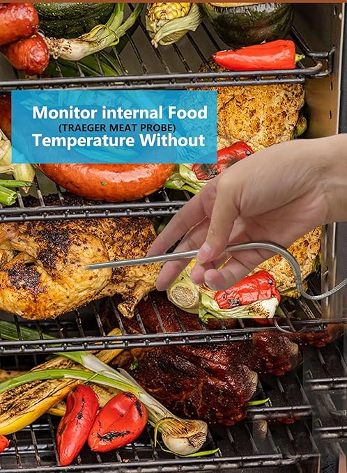 Replacement for Traeger Meat Probe,Compatible with Traeger Wood Pellet Grills and Smoker,Equipped with Stainless Steel Grill Holder kit 2 PCS