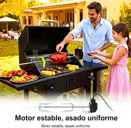 Rotisserie Grill Kit, Rostizador Para Asador Heavy Duty 304 Stainless Steel 15Kg 2.5Rpm Automatic Rotating Bbq, Rostizador Para Asador Ber For Backyard Camping Suckling Pig Chicken Sheep (Us Plug
