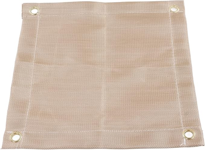 Topyond Outdoor Camping Fireproof Mat, Portable Fibreglass Flame Retardant Cloth, Picnic BBQ Insulation Mat with Storage Bag for Outdoor Wood Burning Fire Pit and BBQ Smoker(Small)