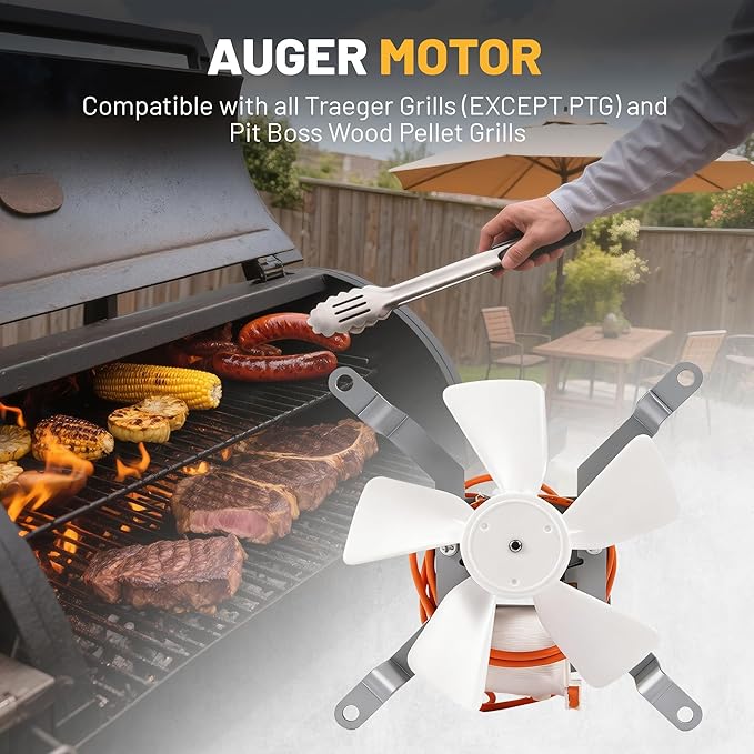 Replacement Induction Fan Kit High Temperature Resistant BBQ Blower, Compatible with Traeger, Pit Boss & Camp Chef Wood Pellet Grill Smokers