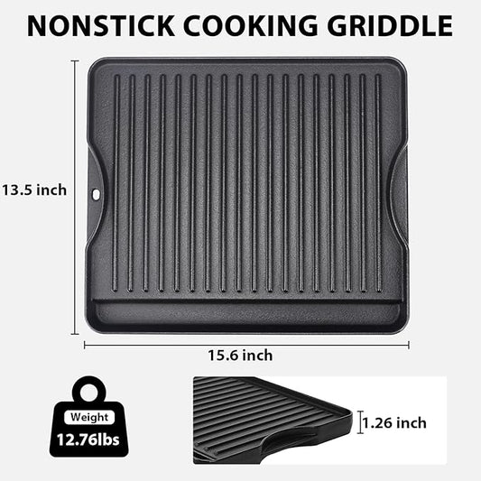 Utheer Reversible Grill Griddle for All Camp Chef 14" & 16" Stoves Cast Iron Griddle, for Camp Chef Explorer 2-Burner Stove,3-Burner, Single Burner Outdoor Stove, 1 Pack