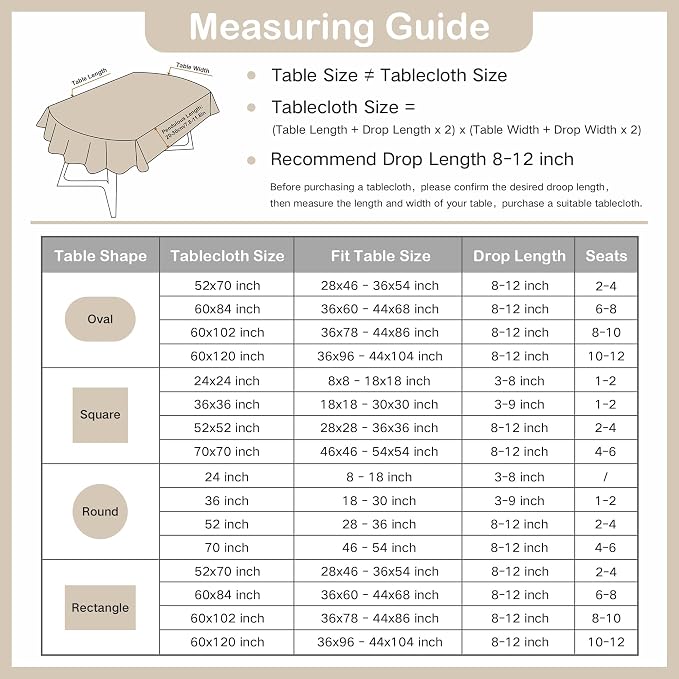 Wolkemer Faux Linen Large Oval Tablecloth 60 x 120 Inch Grey Table Cloths | Heavy Duty Wrinkle Resistant Fabric Table Cloth, Farmhouse Rustic Oval Table Cover for Kitchen Dining Indoor Outdoor Tabletop
