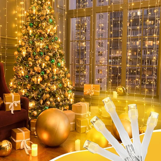 33FT Warm White String Lights β 100 LED Waterproof Fairy Lights on Clear Wire, Indoor Outdoor Christmas Wedding Patio Bedroom Party Decorations
