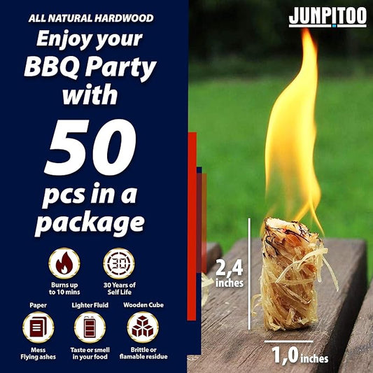 Fire Starters Natural Pine Fire Starters for Campfires Fireplace Grill Wood Pellet Stove Chimney Fire Pit BBQ Smoker W/10 Min Burning Time Waterproof.