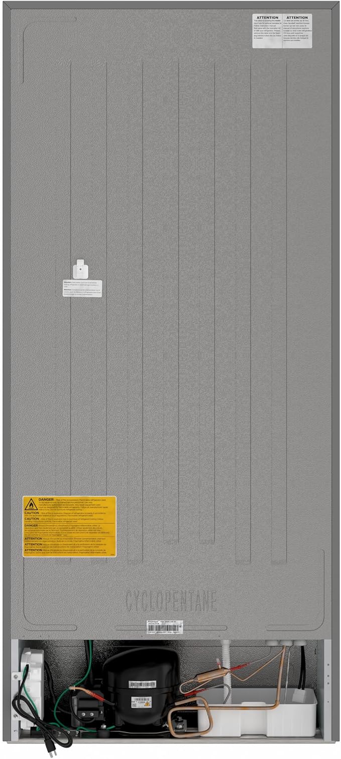 KoolMore 30 Inch 18 Cu Ft Top Freezer Refrigerator, Stainless Steel, Freestanding Full Size Fridge Freezer for Home Kitchen or Garage