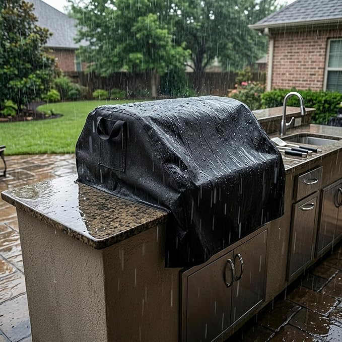 Built-in Grill Cover 36 Inch, Island Grill Top Cover for DCS, Kitchen-Aid, Jenn-Air, Napoleon, Coyoto, Weber and More 32"-36" Built-in Grill, 600D Heavy Duty Waterproof, 37"W x 27.3"D x 26"H