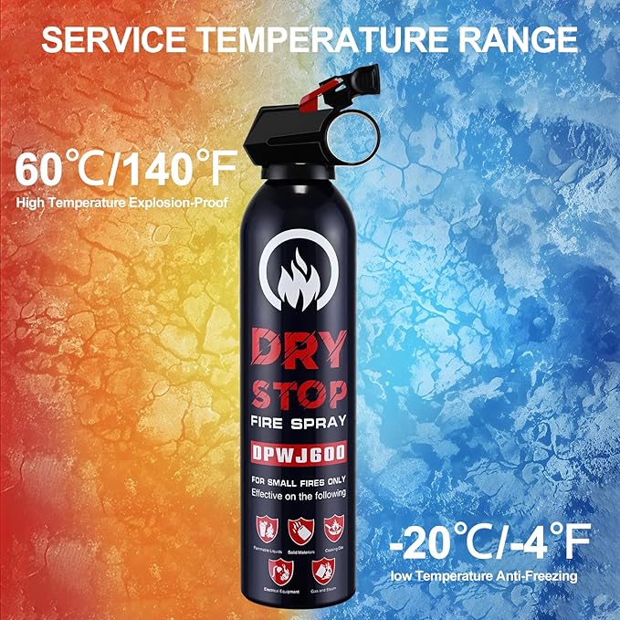 ABC Fire Extinguisher for Home & Vehicle - 2Pack Dry Stop Fire Spray for Kitchen, Auto Fire Extinguisher for Truck Vehicle,1.32LB Dry Chemical Powder for Car, Boat, Marine Easy to Use (2 Blue)