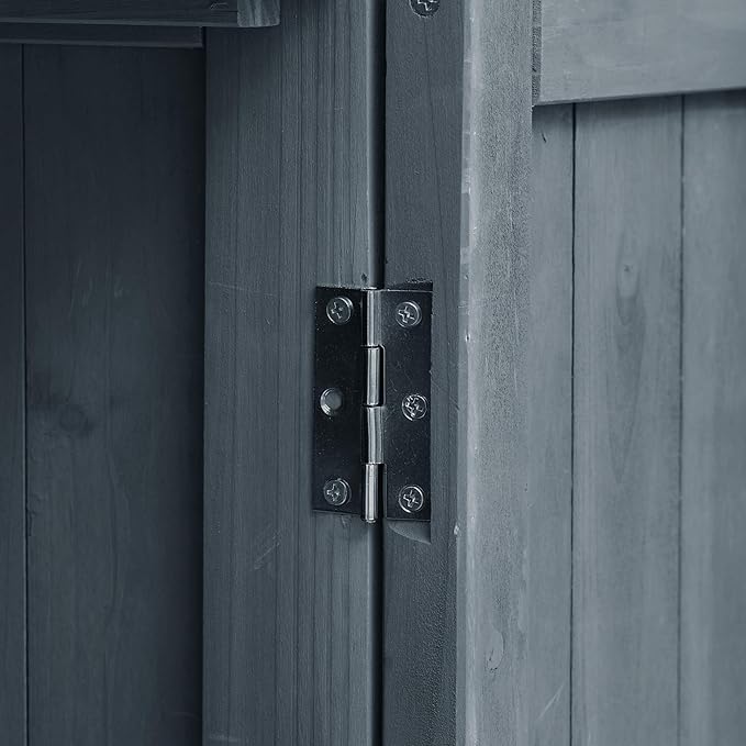 Outdoor Kitchen Island with Raised Shelf, Storage Cabinet with Stainless Steel Top,Outdoor Rolling Grill Cart with Internal Storage Rack, Adjustable Shelf,Spice Rack (Grey+Blue-@Outdoor cart)