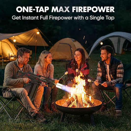 Propane Torch Gun with One-Touch Max Fire, Kitchen Blow Torch for Sous Vide Searing Steak, Grill, Charcoal Starter, Campfire(Propane Tank Not Included)