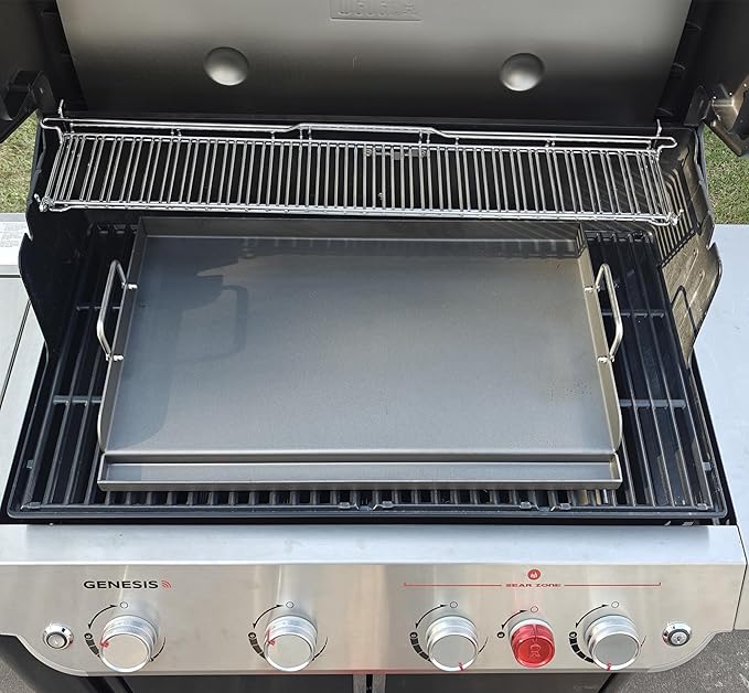 Hisencn Griddle for Gas Grill, Grill Flat Top Griddle, Stove Top Griddle for Gas Stove, 25” x 16” Grill Griddle for Weber, Blackstone, Charbroil and More, Heavy-Duty Grill Flat Top Griddle