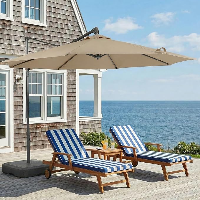 COWVIE Umbrella Canopy Replacement for 8 Ribs Patio Umbrella, Outdoor Table Parasol Replacement for Yard, Canopy Only