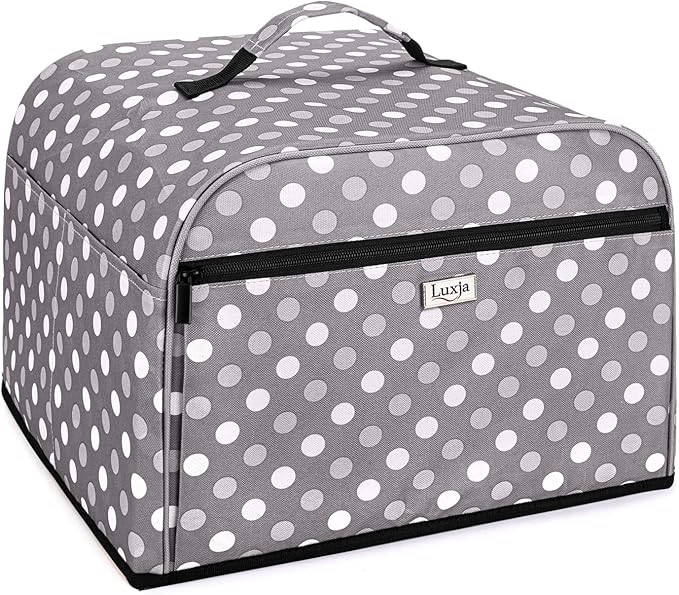 Luxja Dust Cover Compatible with Ninja Foodi Grill (AG301, AG302, AG400), Cover with Storage Pockets, Gray Dots