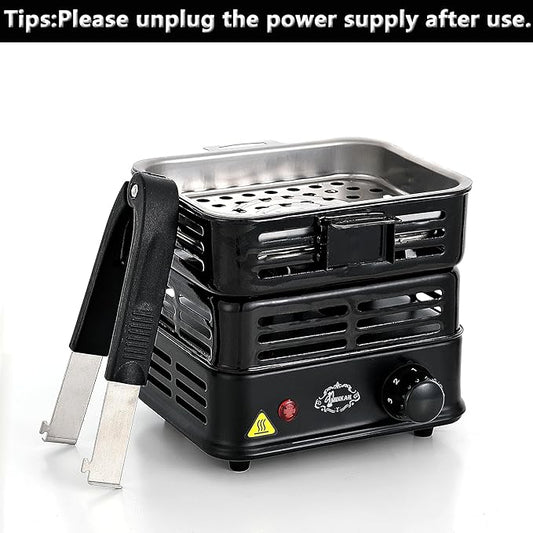 Coal Burner Multipurpose Turbo Coal Burner Charcoal Starter Hot Plate Electric Stove Coconut Starter 1000W High Power Cube Coil Burner Fire Starter Faster Heating