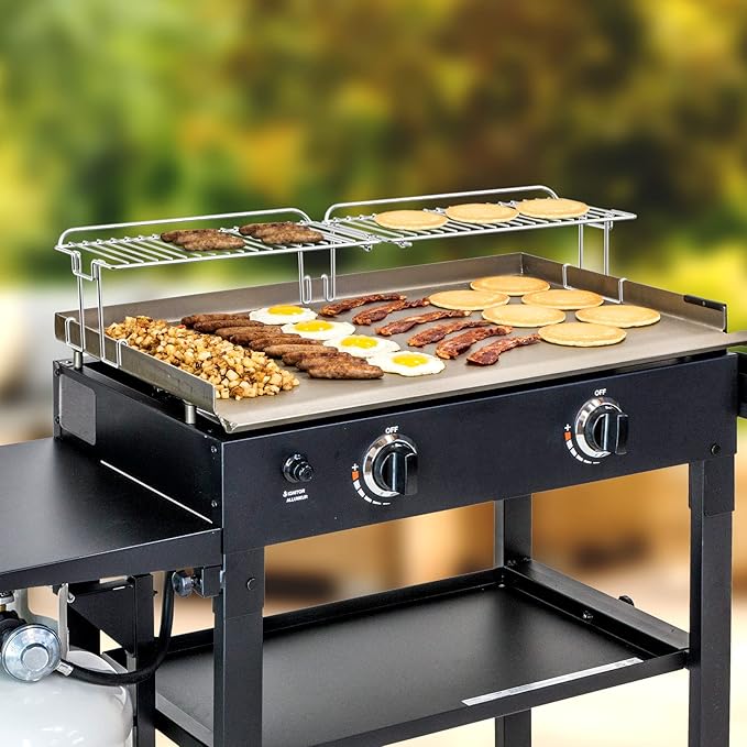 onlyfire Griddle Warming Rack for 28" Griddles, Keep Foods Warm and Create Extra Cooking Space