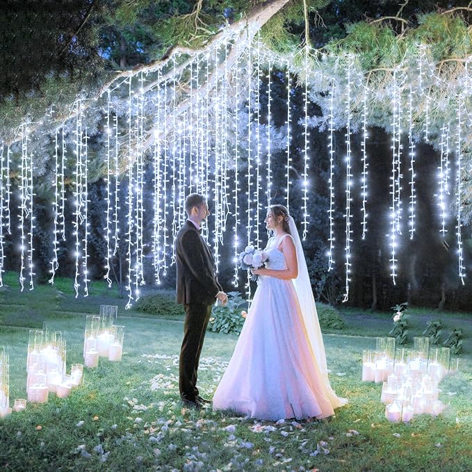 800 LED Christmas Lights Outdoor 262FT Christmas String Lights 8 Modes Clear Wire Waterproof Plug in Twinkle Fairy String Lights for Indoor Outdoor Home Party Garden Decoration, Cool White